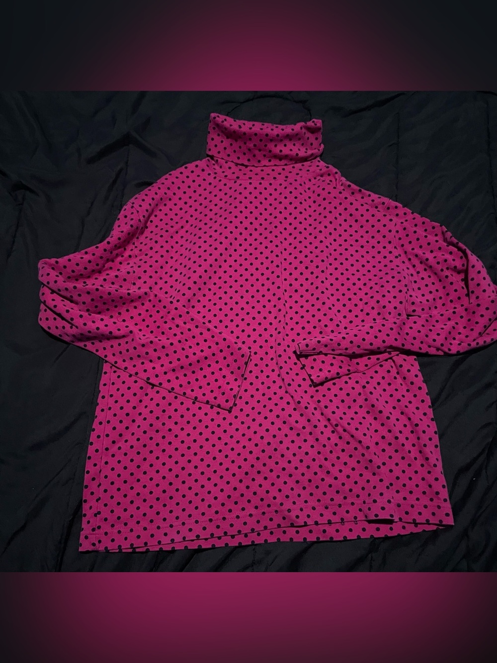Liz Sport Pink and Black Polka Dots Top
